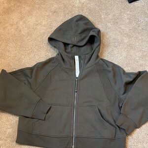 Lululemon olive green scuba oversized full zip hoodie fleece M/L